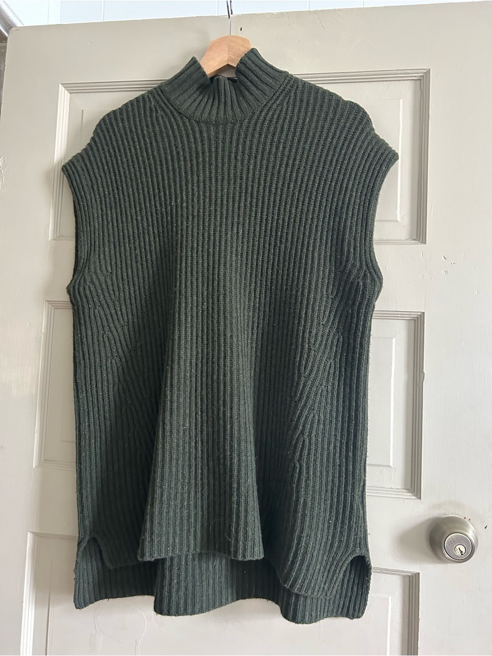 Ganni dark green sweater tunic - small